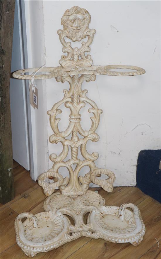 A Victorian white painted stick / umbrella stand height 68cm